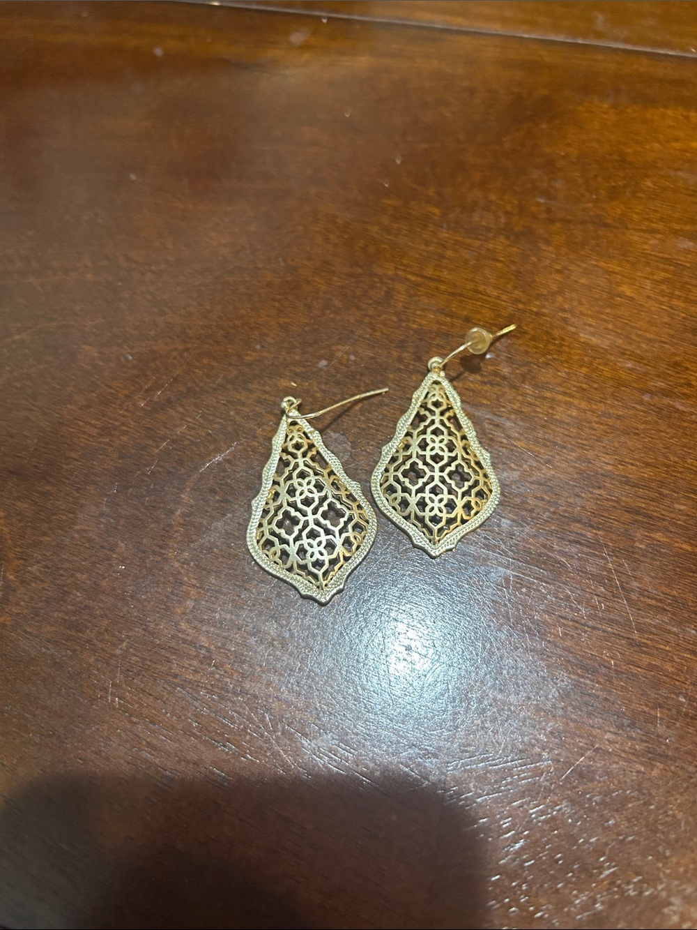 Kendra Scott Gold Filigree Teardrop Dangle Earrings - Women Jewelry